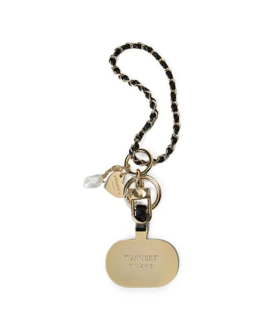 Twinset Metallic Cell Phone Holder With Logo Plate