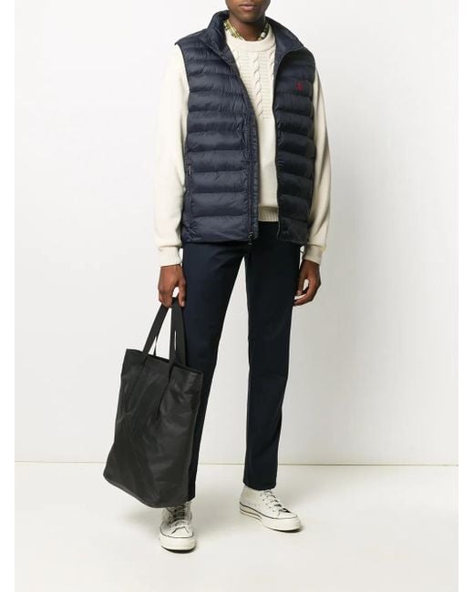 Polo Ralph Lauren Black The Packable Quilted-Down Shell Gilet for men