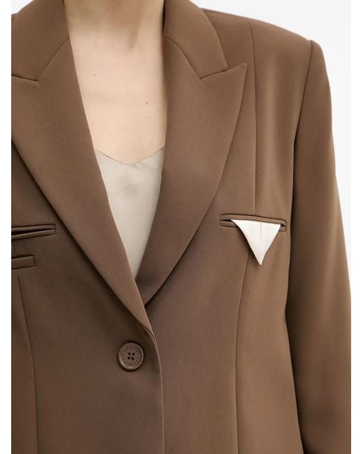 ARMANI EXCHANGE Brown Peak-Lapel Single-Breasted Blazer