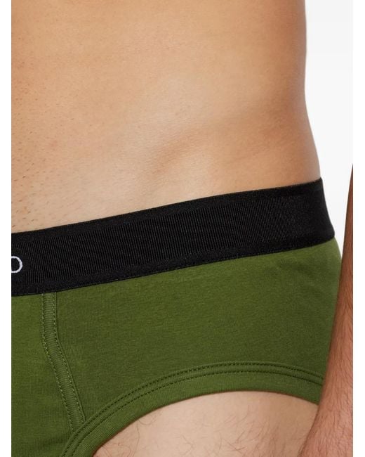 Tom Ford Green Logo-Waistband Briefs for men