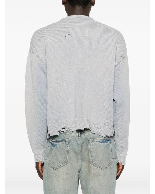 Maison Mihara Yasuhiro Gray Cardigan En Jacquard À Effet Usé for men