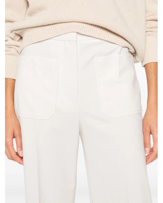 Victoria Beckham White Alina Wide-Leg Trousers