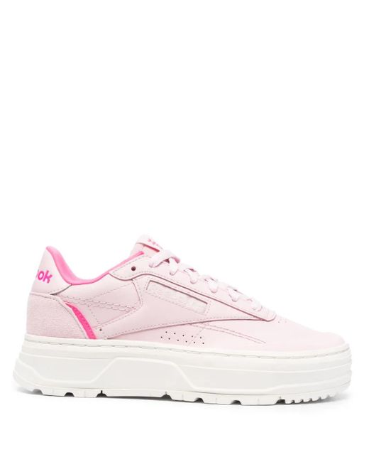 Reebok Pink Club C Double Geo Low-Top Sneakers