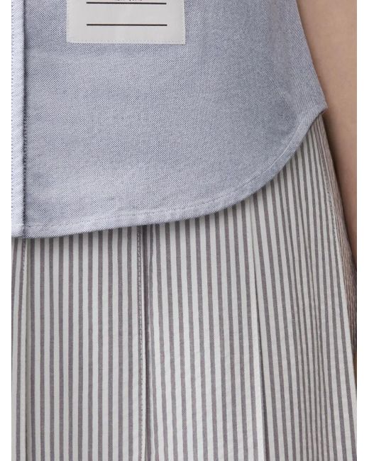 Camicia Con Colletto Rotondo di Thom Browne in Blue