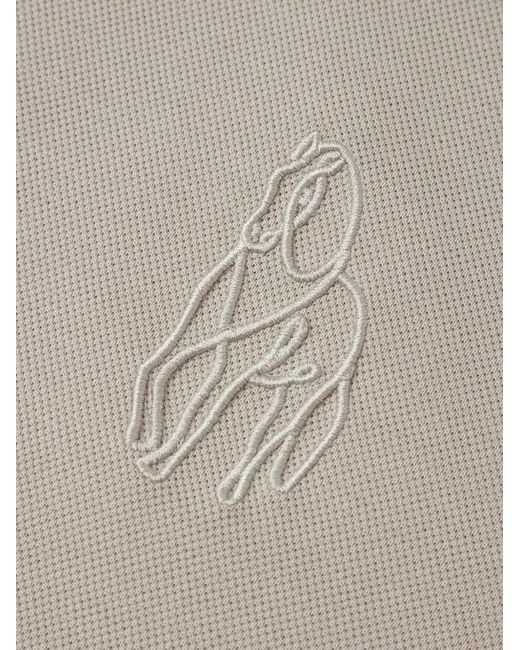 Shanghai Tang White Tang Horse Polo Shirt for men