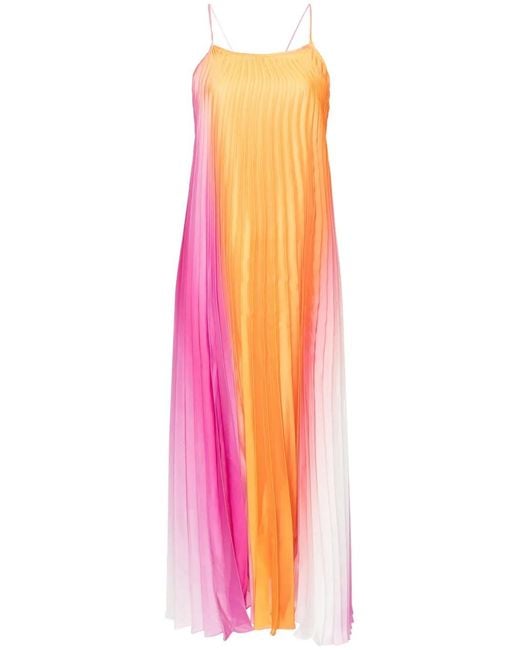 Sandro Pink Plissé Midi Dress