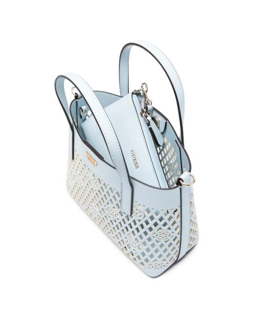 Guess Blue Mini Letty Tote Bag