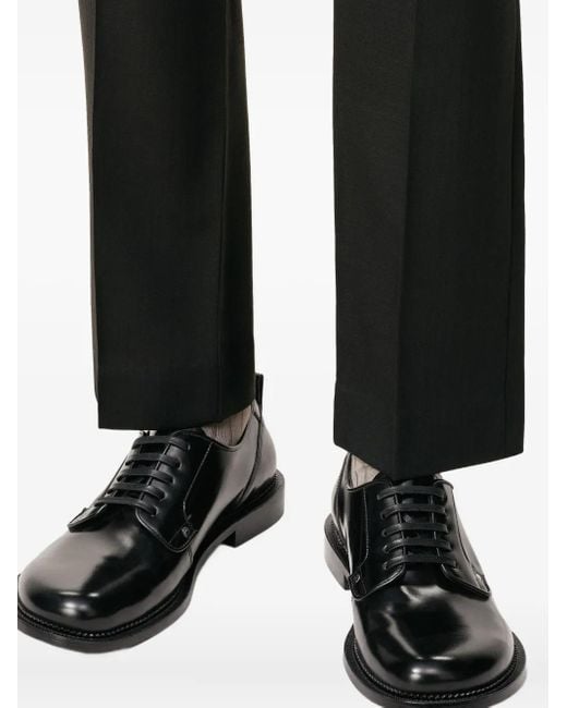 AMI Black Leather Anatomical Toe Derbies for men