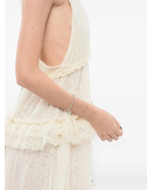 Philosophy Di Lorenzo Serafini Natural Ruffled Lace Maxi Dress
