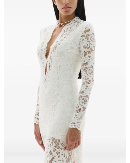 MANURI White Sage Maxikleid Aus Spitze