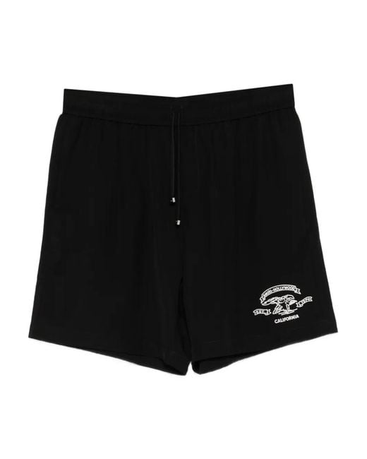 Amiri Black Graphic Drawstring Shorts for men