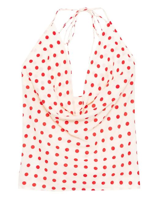 BLAKLACE Red Polka-Dot Top
