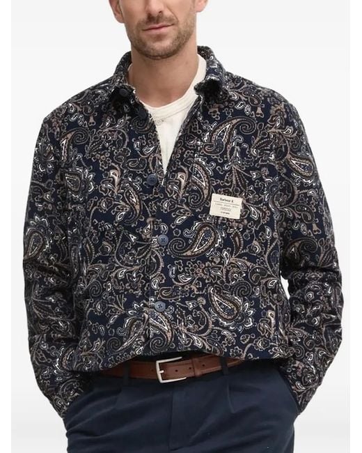 Barbour Black Paisley Corduroy Shirt for men