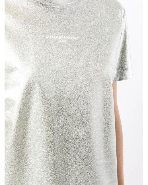 Stella McCartney White 2001 Logo Metallic T-Shirt
