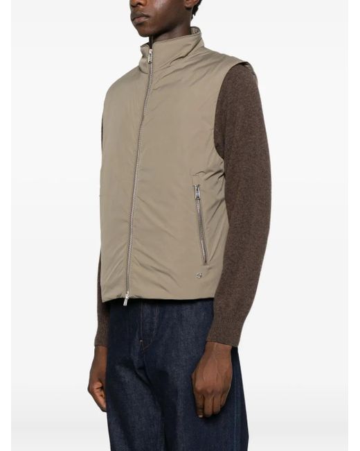 Boss Brown Zip-Up Sleeveless Gilet for men