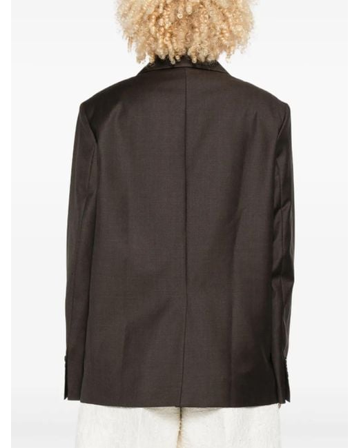 Loulou de Saison Brown Double-Breasted Notched-Lapels Jacket