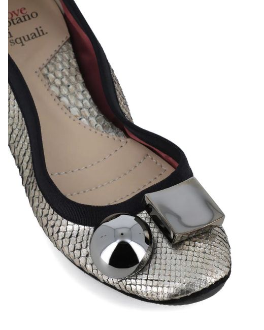 Dove Nuotano Gli Squali Brown Embellished Ballet Flats