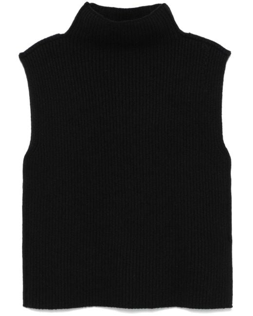 Marni Black Ribbed Wool Vest