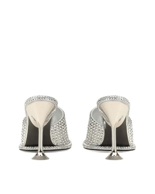 Sergio Rossi White Orb Leather Mules