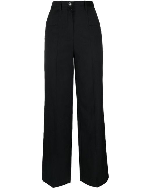 Sonia Rykiel Black Straight Wool Tailored Trousers