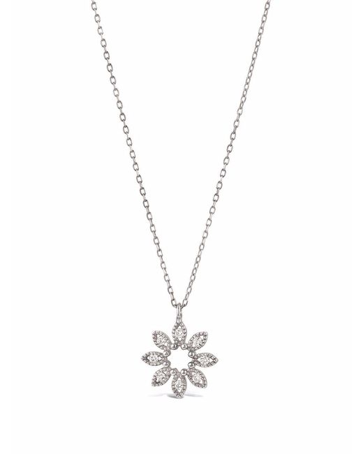 Dinny Hall Metallic 14kt White Gold Jasmine Flower Diamond Necklace
