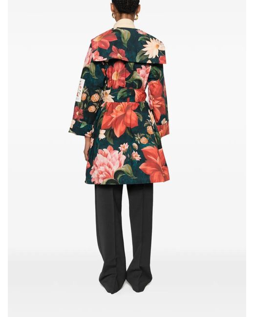 Barbour White X Farm Rio Gardenia Floral-Print Belted Coat