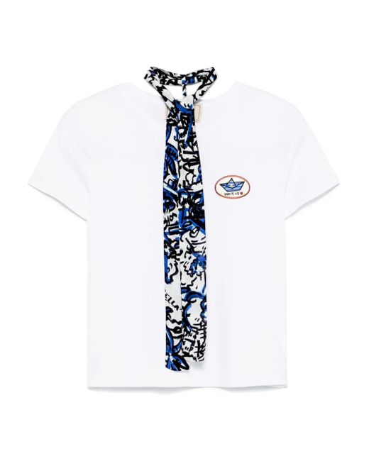 Camiseta con detalle de parche ALESSANDRO ENRIQUEZ de color White