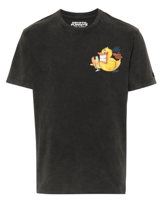Mc2 Saint Barth Black X Crypto Puppets® Duck-print T-shirt for men