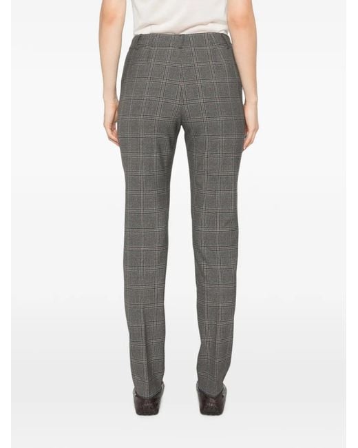 Marella Gray Mlsepoca Check-Pattern Trousers