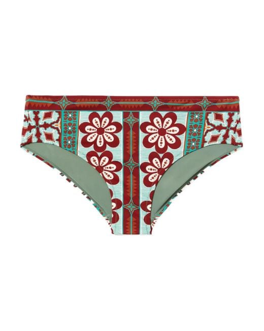 LaDoubleJ Boy Bikinislip Met Bloemenprint in het Red