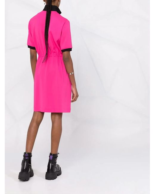 Karl Lagerfeld Pink Toggle-Fastening Short-Sleeve Dress