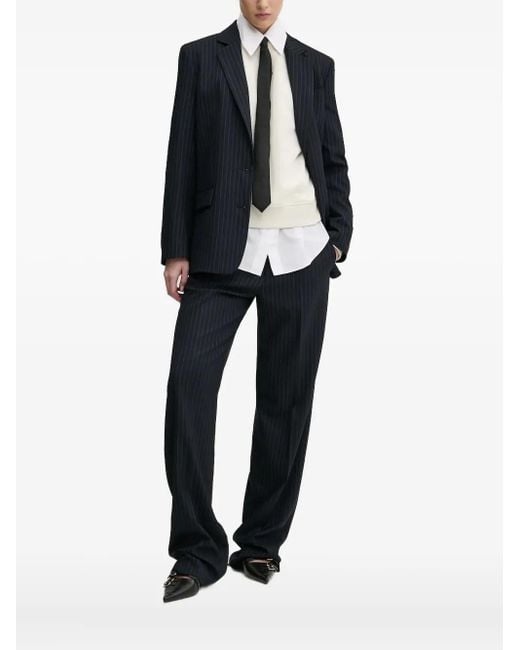 HUGO Black Pinstripe Buttoned Suit Jacket