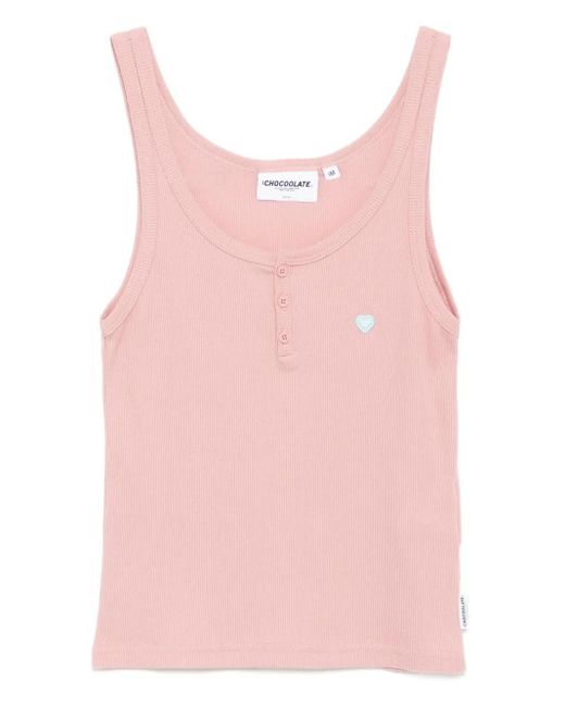 Chocoolate Pink Cotton Tank Top