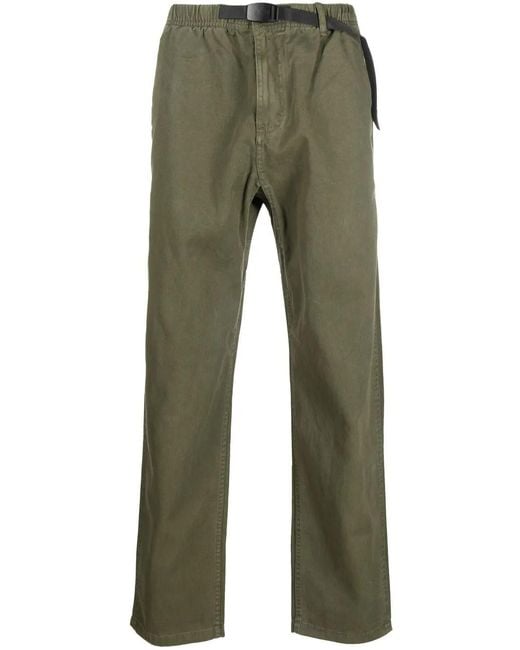Gramicci Green Belted-Waist Straight-Leg Trousers for men