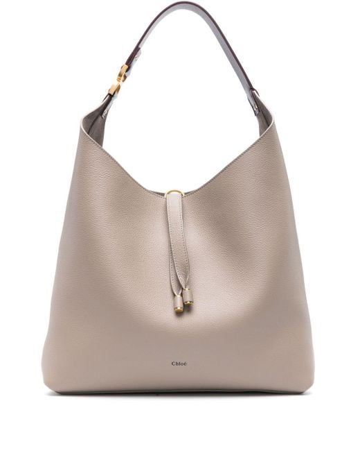 Chloé Gray Marcie Leather Shoulder Bag