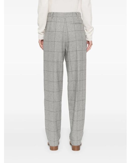 Emporio Armani Gray Checkered Design Pleated Trousers For