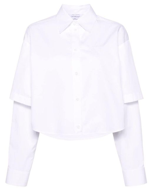 Off-White c/o Virgil Abloh White Cotton Cropped Shirt