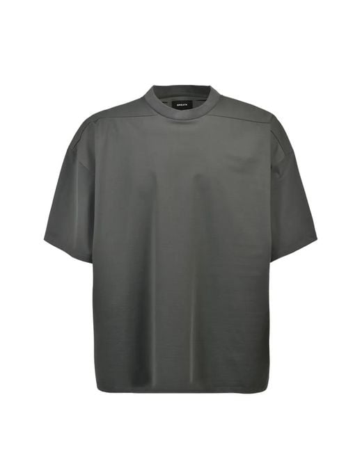 BREATH Gray New Rich Silky Wide Dropped-Shoulder T-Shirt for men