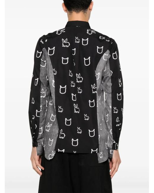 COMME DES GARÇON BLACK Black Graphic-Print Shirt