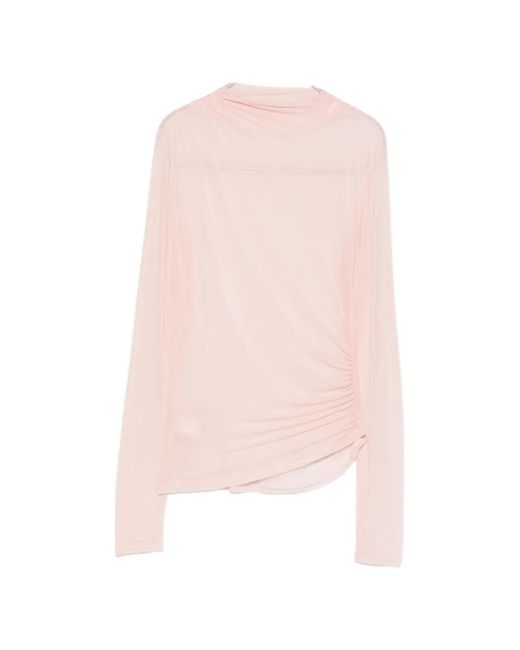 Patrizia Pepe Pink Sheer Draped Top