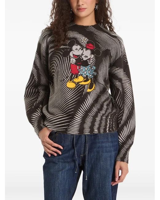 Desigual Gray X Disney Mickey Mouse Graphic-Print Sweater