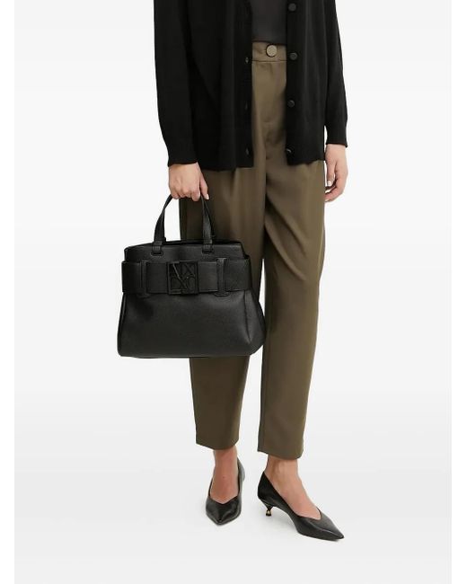 ARMANI EXCHANGE Black Pleated-Front Trousers