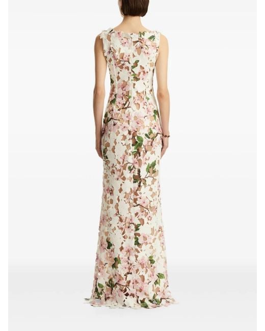 Robe En Soie Oscar de la Renta en coloris Metallic