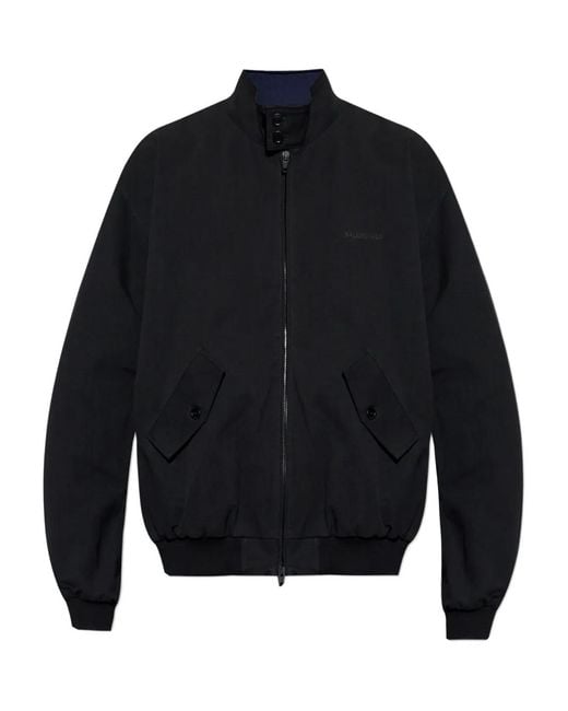 Balenciaga Blue Logo-Embroidered Bomber Jacket for men