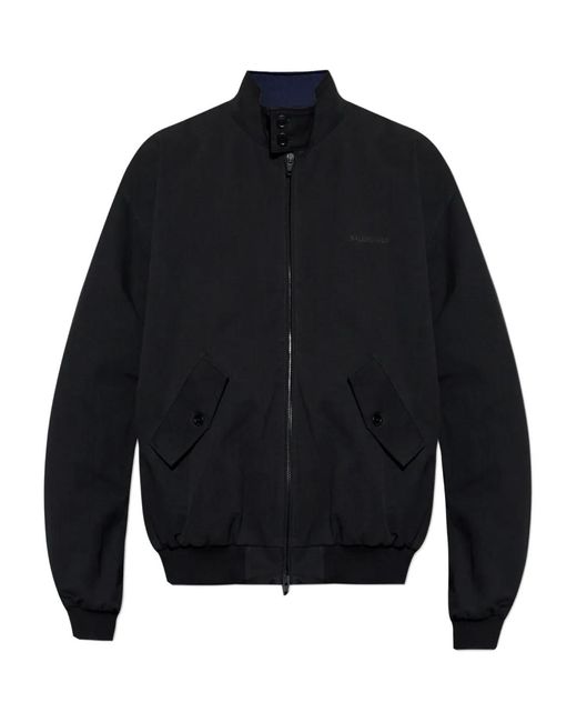 Balenciaga Blue Logo-Embroidered Bomber Jacket for men