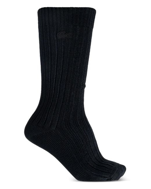 Chaussettes À Logo Imprimé Lacoste en coloris Black