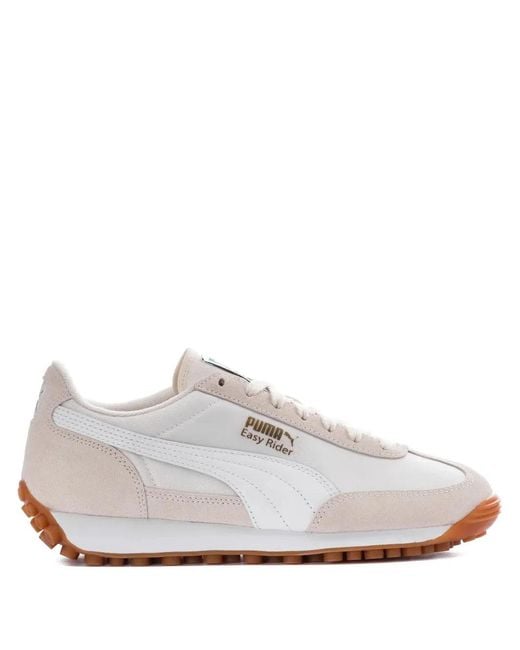 PUMA White Easy Rider Panelled Sneakers