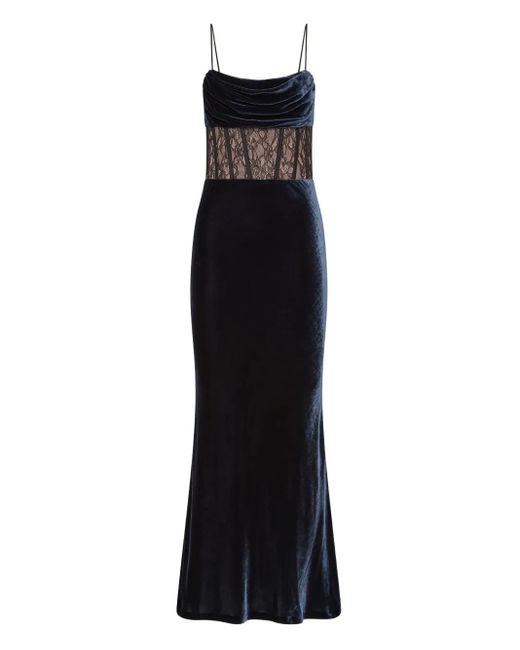 Rebecca Vallance Black Lace Panel Minerva Midi Dress