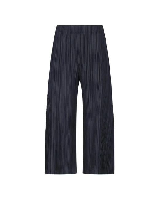 Pleats Please Issey Miyake Blue Pleated Trousers