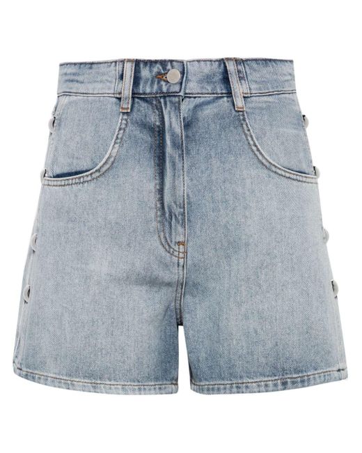 IRO Blue Canio Jeans-Shorts mit Nieten